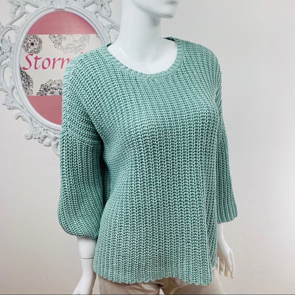 Eileen Fisher Sweaters - Eileen Fisher / Oversized Crochet Mint Sweater